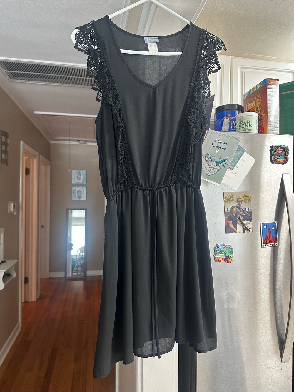 Black Lace-Trim Sleeveless Dress - Women